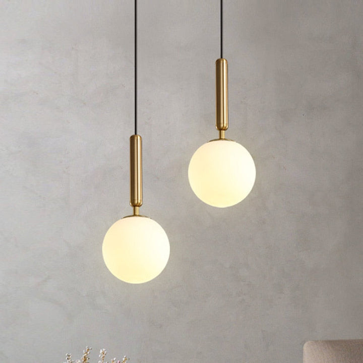 Glass Globe Pendant Light - Milky Glass Pendant Light - Ogn - Louve Lights