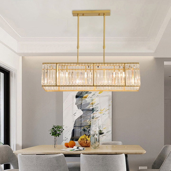 Rectangular Crystal Chandelier- Modern Luxury Ceiling Light- Alvida