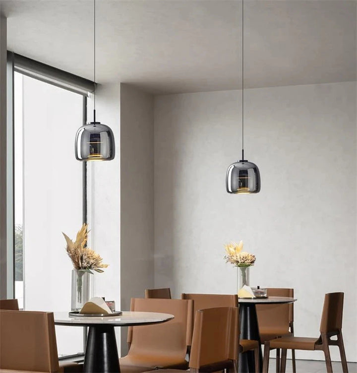 Modern Glass LED Pendant Light- Kitchen Dining LED Hanging Light- Bente - Louve Lights