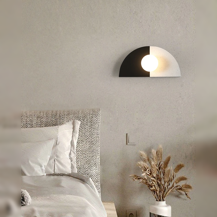 Black & White Arc Resin Wall Lamp- Modern Creative Resin Wall Light- Argy