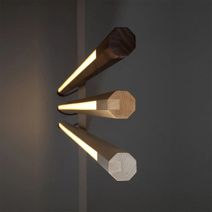 Wooden Linear LED Floor Lamp- Modern Minimalist LED Accent Standing Lamp- Kostak