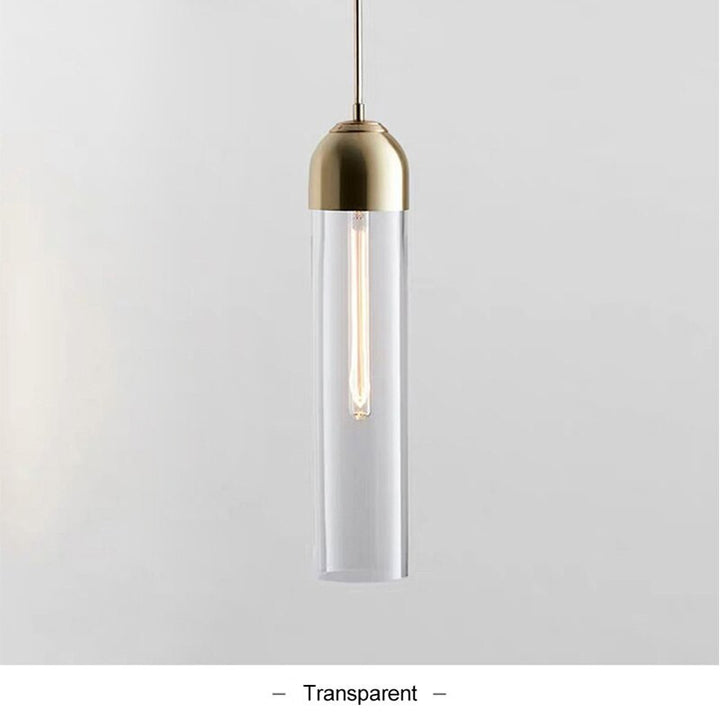 Modern Long Hanging Glass Pendant Light - Anette - Louve Lights