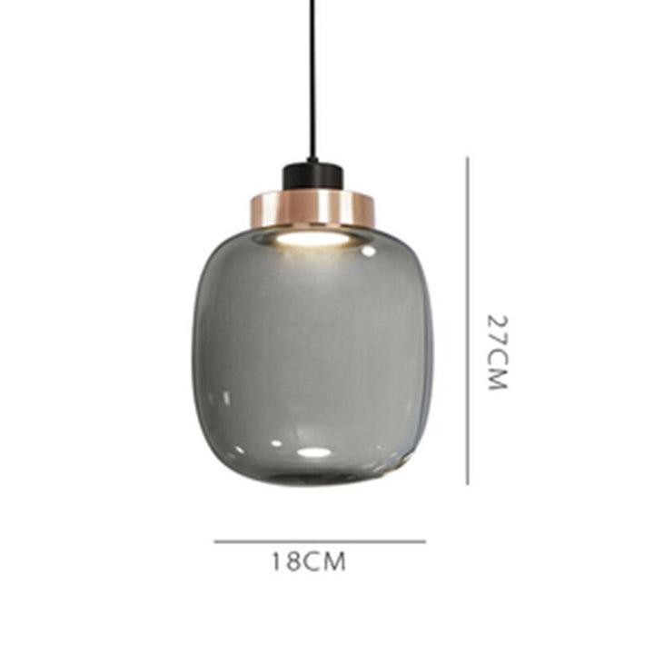 Nordic Smoke Grey Glass Bulb Pendant Light - Annette