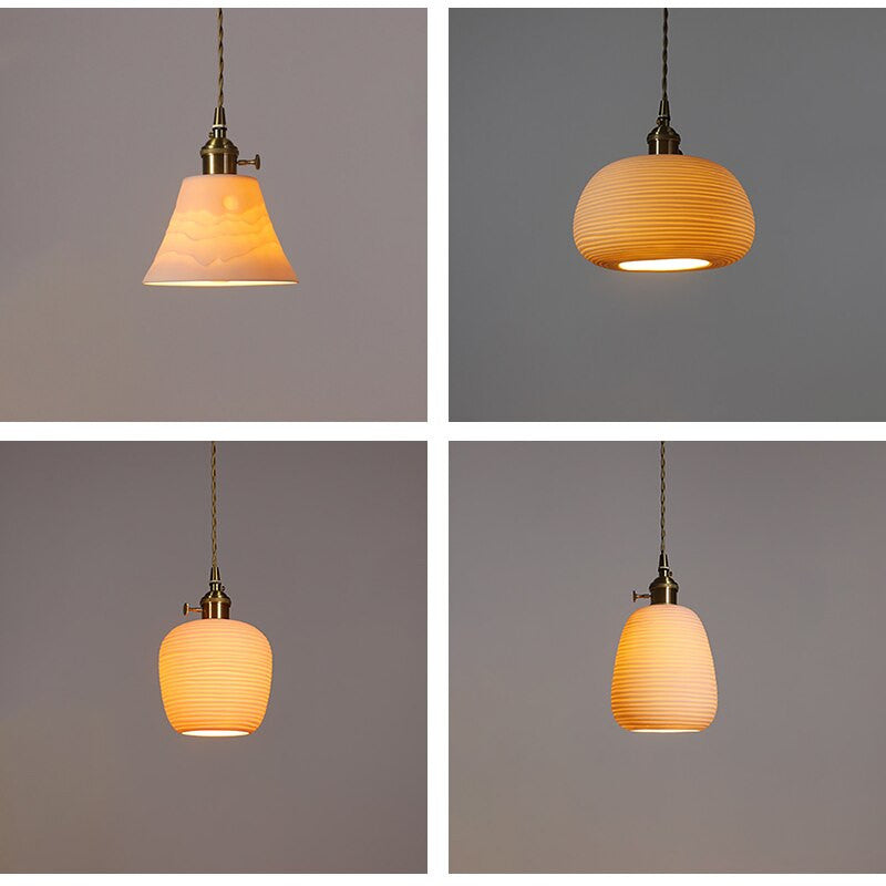 Handmade White Ceramic Pendant Lights- Judit - Louve Lights