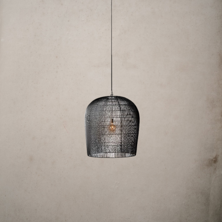 Modern Japanese Basket Pendant Light - Cage Pendant Light - Frida - Louve Lights