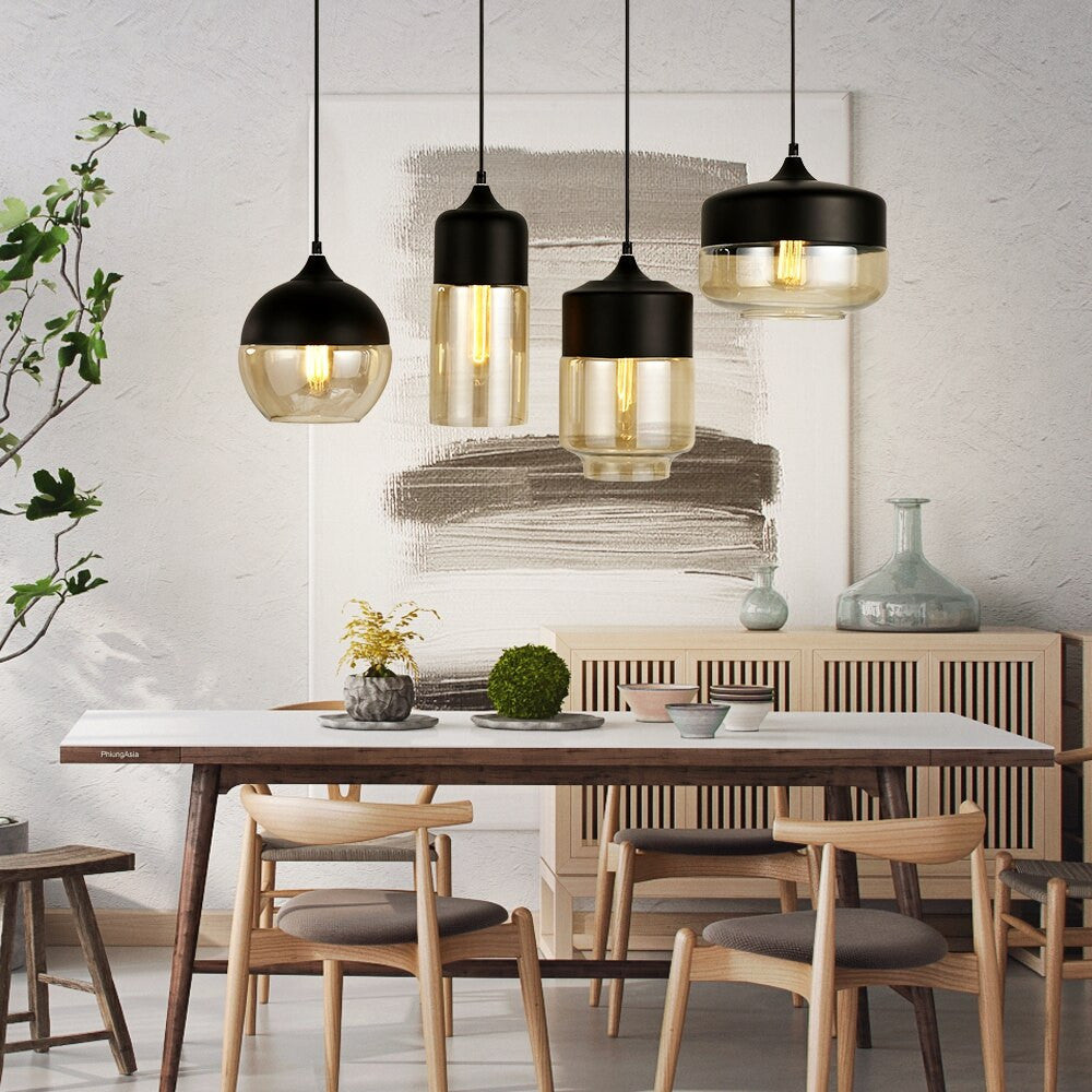 Modern Glass Pendant Lights - Kitchen Pendant Light - Andor - Louve Lights