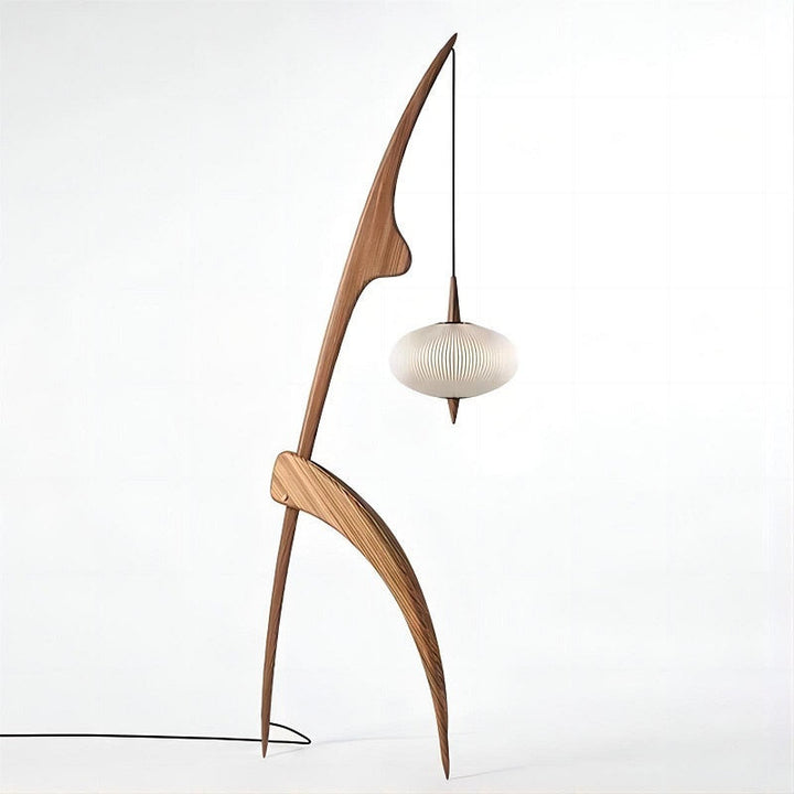 Modern Wood Standing Lamp- Modern Fishing Rod Style Floor Lamp- Elias