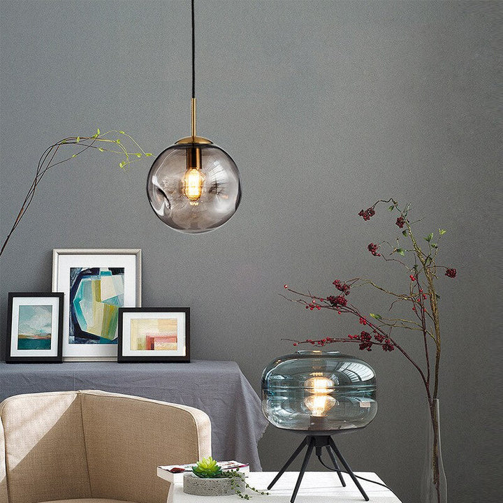 Modern Concave- Convex Glass Globe Pendant Light - Eva - Louve Lights