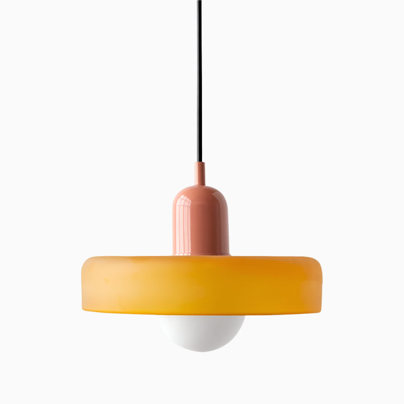 Retro Glass Pendant Light - Bauhaus Stained Glass Pendant Light - Stina - Louve Lights