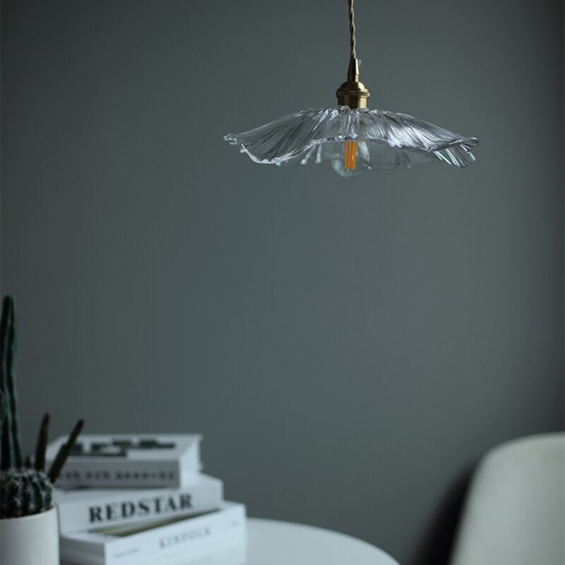 Modern Flower Glass Hanging Pendant Light - Edith - Louve Lights