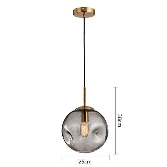 Modern Concave- Convex Glass Globe Pendant Light - Eva - Louve Lights