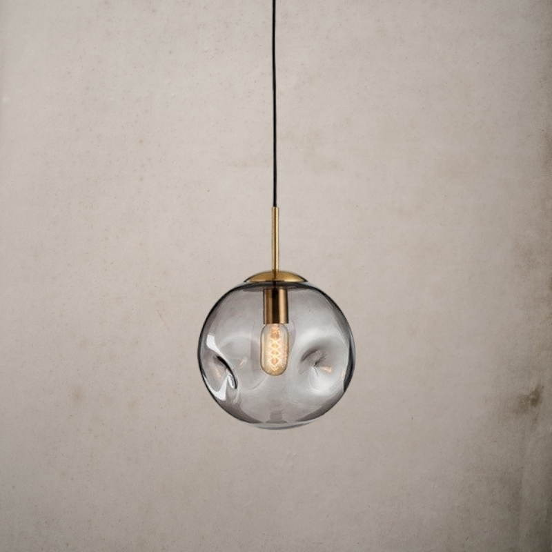 Modern Concave- Convex Glass Globe Pendant Light - Eva - Louve Lights