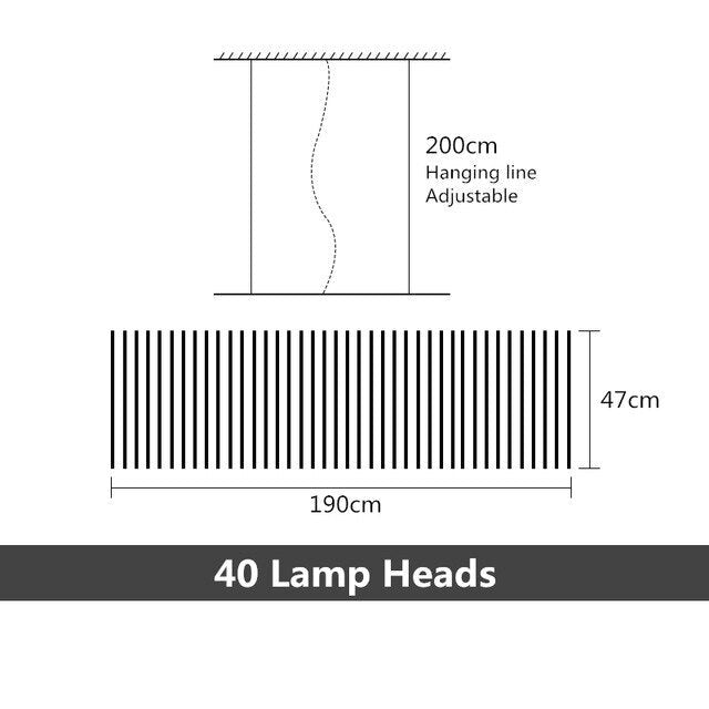 Modern Linear Chandelier - Nordic LED Hanging Light Fixture - Jorunn