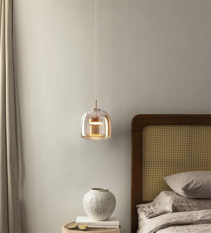 Modern Glass LED Pendant Light- Kitchen Dining LED Hanging Light- Bente - Louve Lights