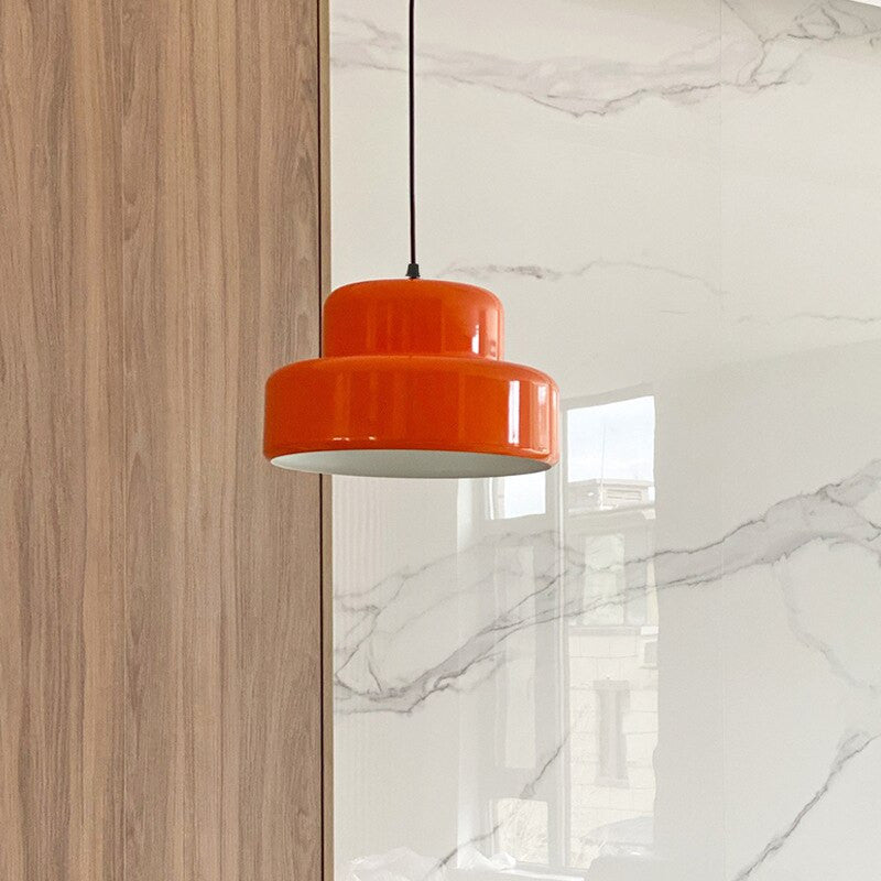 Mid Century Bauhaus Pendant Light in Orange- Pip - Louve Lights