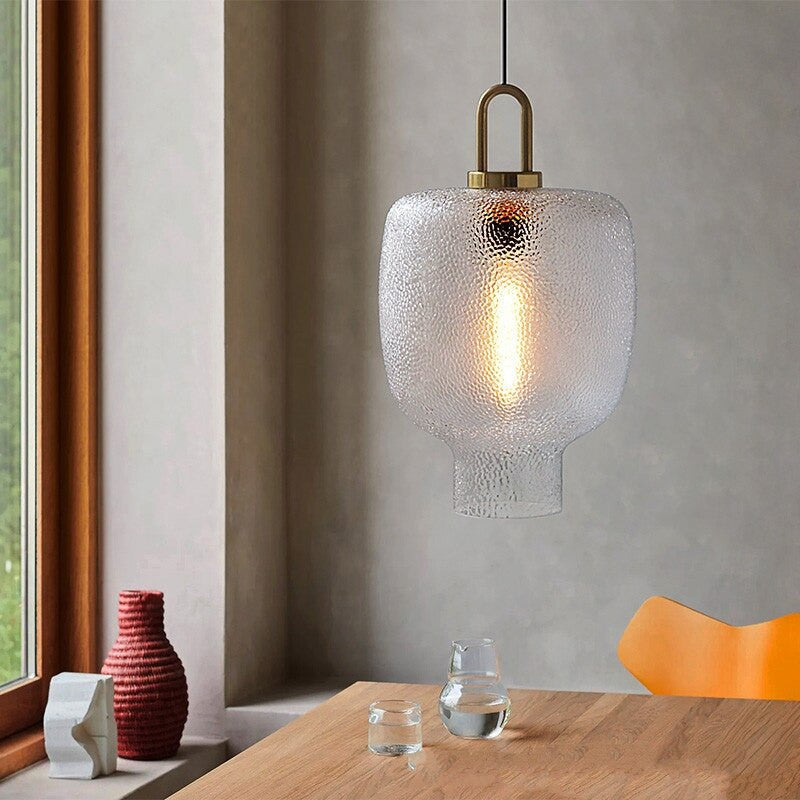 Modern Patterned Glass Pendant Light For Kitchens & Diners- Raleigh - Louve Lights