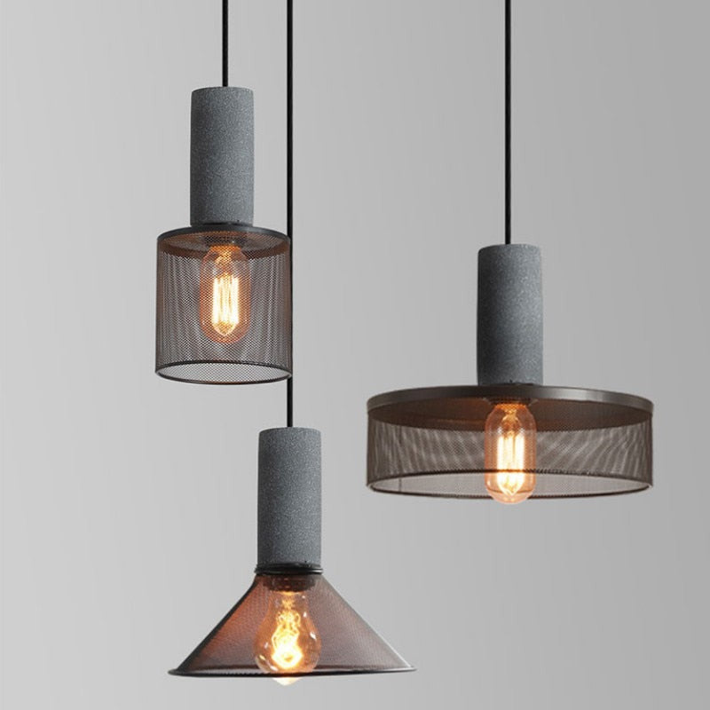 Modern Industrial Metal Hanging Pendant Light - Vera - Louve Lights