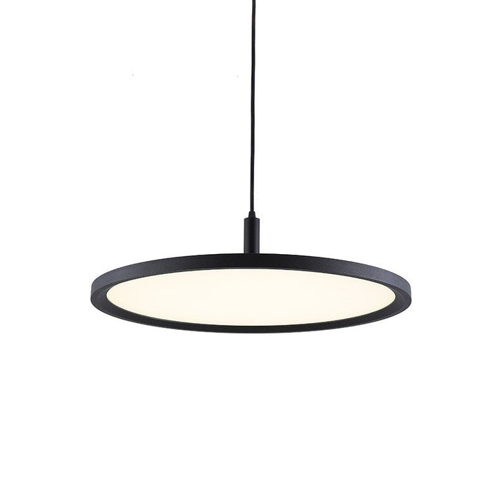 Flat Round Aluminum Modern Hanging Pendant Light - Aina - Louve Lights