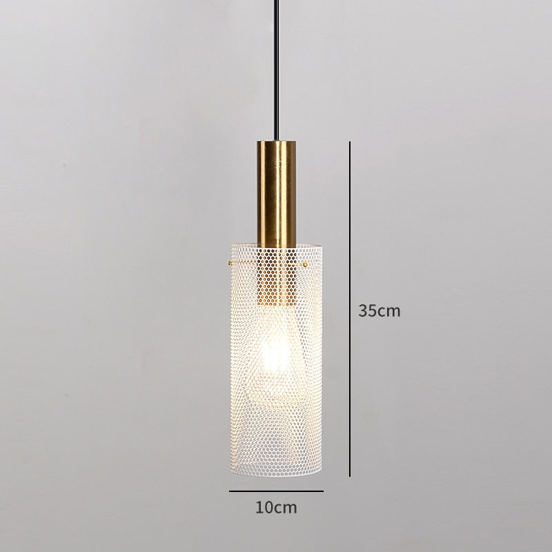 Modern Industrial Mesh Lampshade Pendant Light- Carlyn - Louve Lights