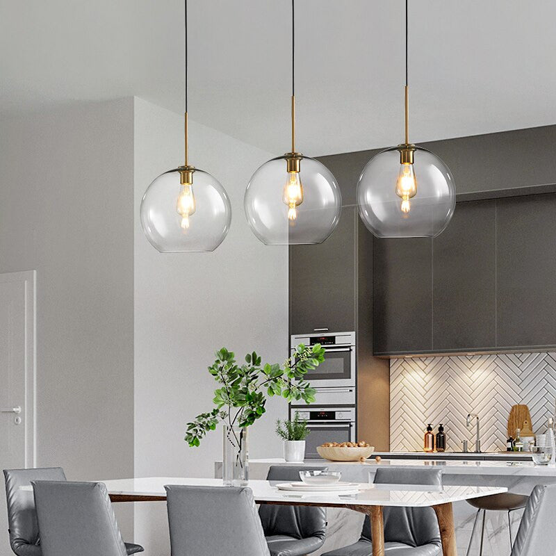 Contemporary Glass Pendant Light- Kitchen Island Pendant Lights- Goda - Louve Lights