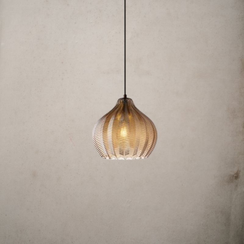 Modern Nordic Glass Hanging Pendant Light - Kaja - Louve Lights