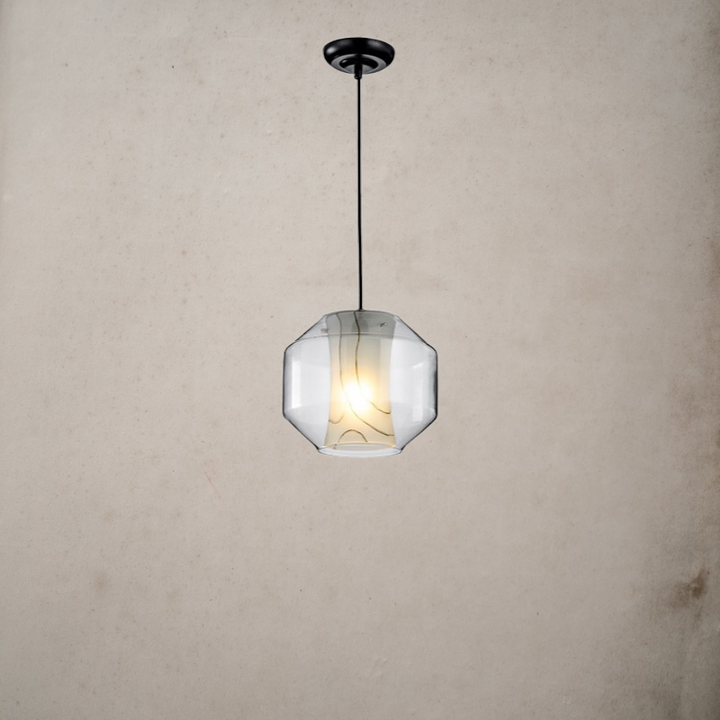 Marble Style Glass Pendant Light- Modern Hanging Light- Chrysa - Louve Lights