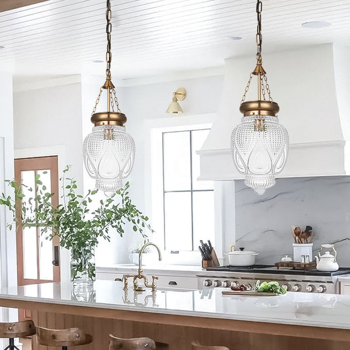 Farmhouse Glass Pendant Light- Margit - Louve Lights