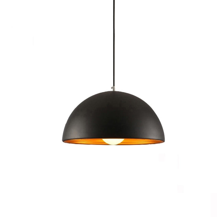 Modern Industrial Dome Pendant Light with Gold Inside- Sonam - Louve Lights