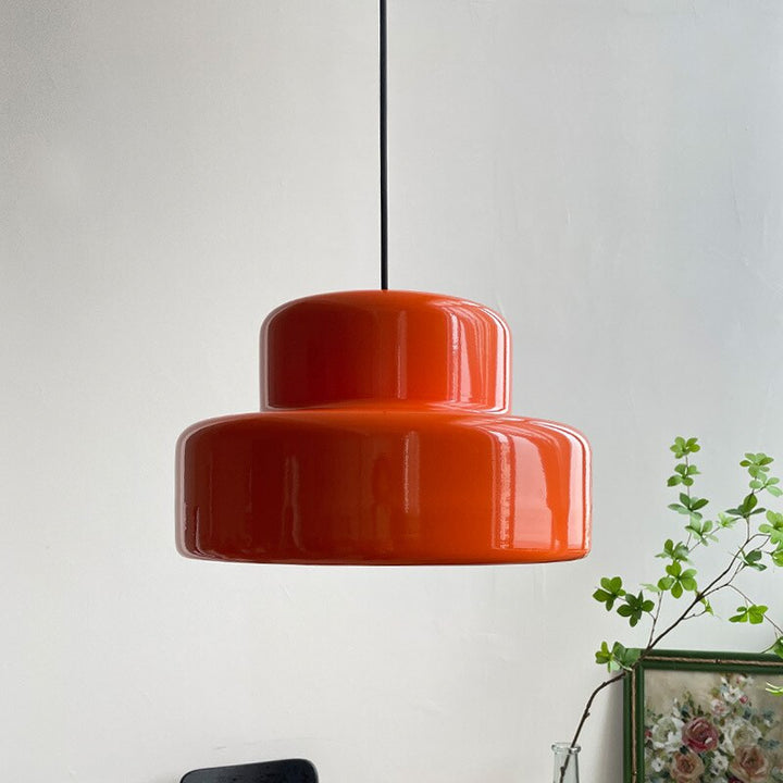 Mid Century Bauhaus Pendant Light in Orange- Pip - Louve Lights