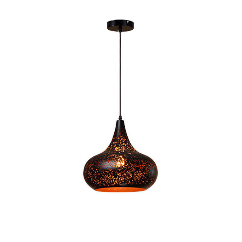 Etched Black & Gold Vintage Pendant Light- Charley - Louve Lights