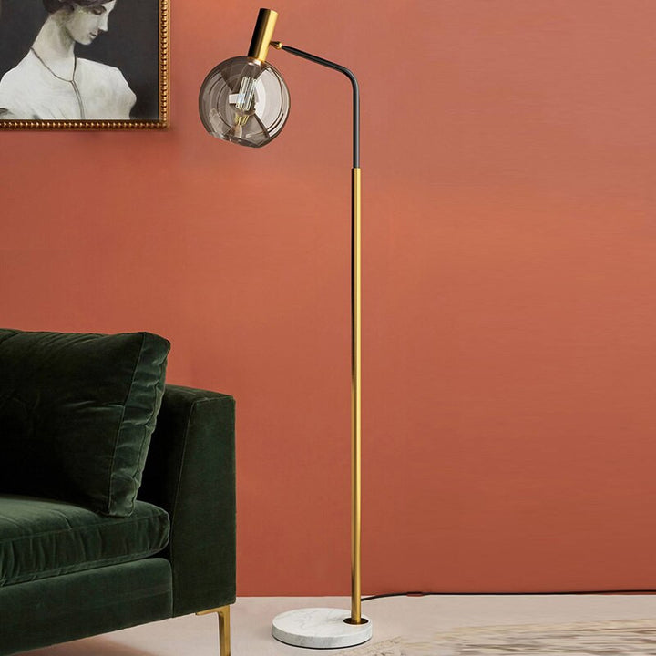 Marten - Modern glass shade floor lamp