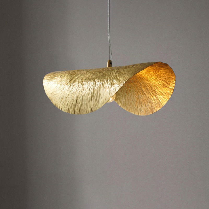 Lotus Leaf Pendant Light - Gold Pendant Light - Nelle - Louve Lights