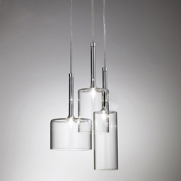 Contemporary Glass Hanging Pendant Light- Kitchen & Dining Room Lights- Christa - Louve Lights