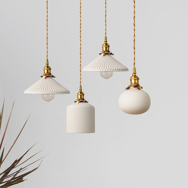 Modern Ceramic Hanging Pendant Light - Caja - Louve Lights