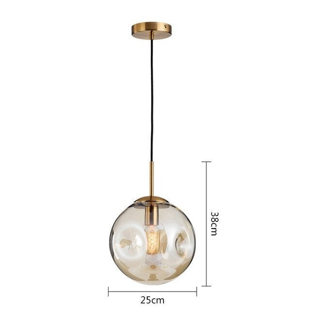 Modern Concave- Convex Glass Globe Pendant Light - Eva - Louve Lights