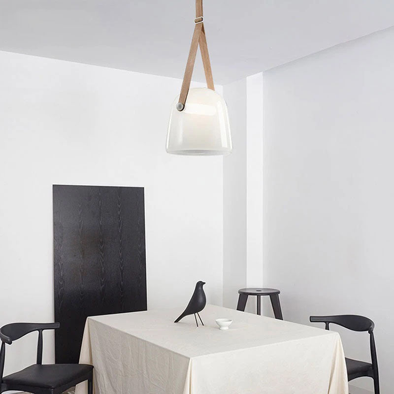 Luxury Nordic Leather & Glass Pendant Light- Moriah - Louve Lights