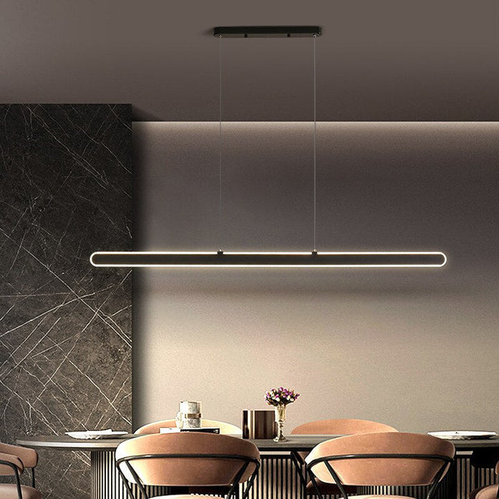 Minimalist Linear LED Pendant Light- Modern Dining Bar Hanging Light- Jonna - Louve Lights