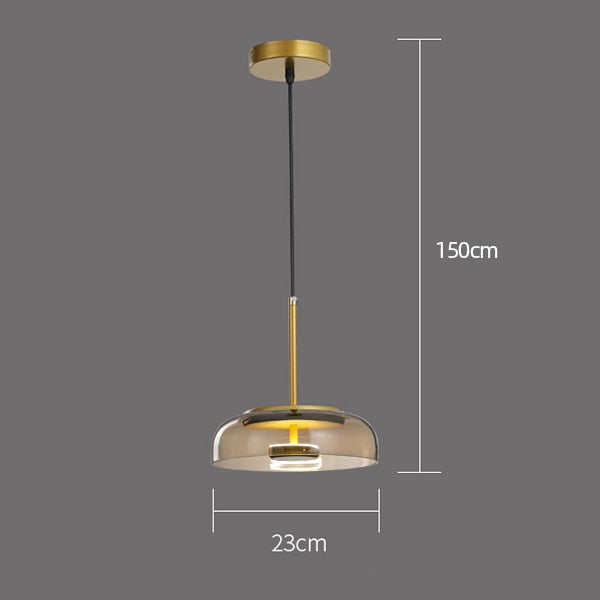 Modern Nordic Glass Hanging Pendant Light - Dina - Louve Lights