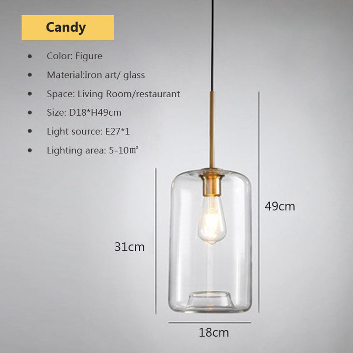 Contemporary Glass Pendant Light- Kitchen Island Pendant Lights- Goda - Louve Lights