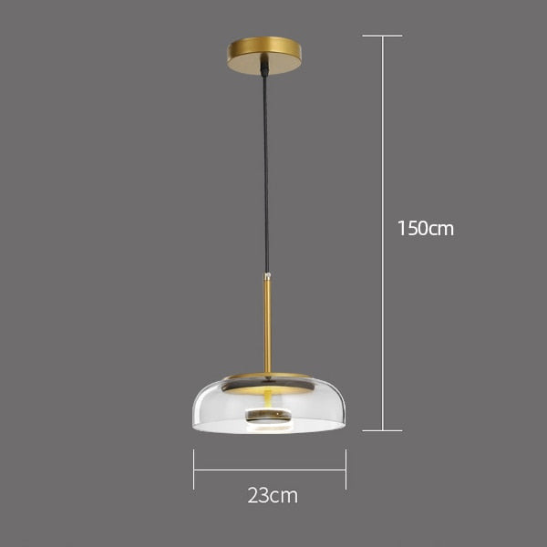 Modern Nordic Glass Hanging Pendant Light - Dina - Louve Lights