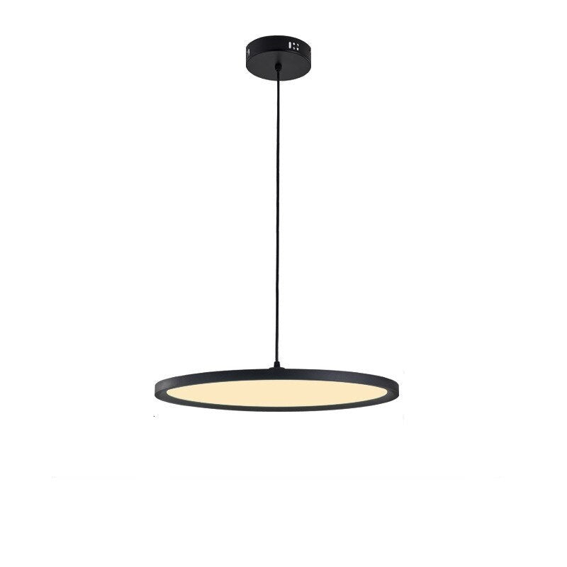 Flat Round Aluminum Modern Hanging Pendant Light - Aina - Louve Lights