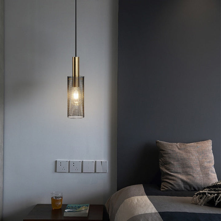 Modern Industrial Mesh Lampshade Pendant Light- Carlyn - Louve Lights