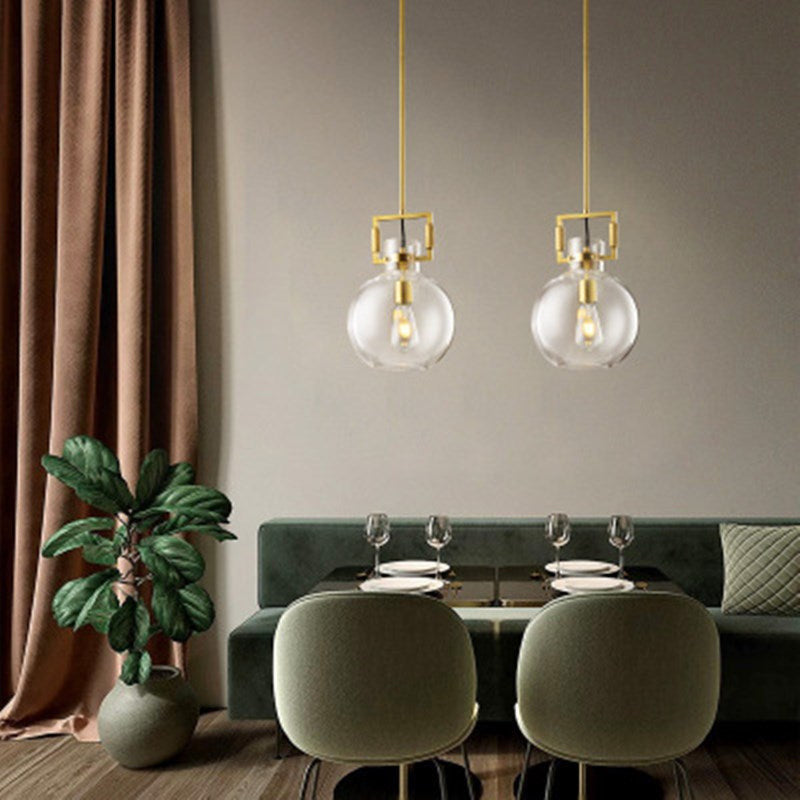 Modern Contemporary Clear Glass Pendant Light- Iskra - Louve Lights