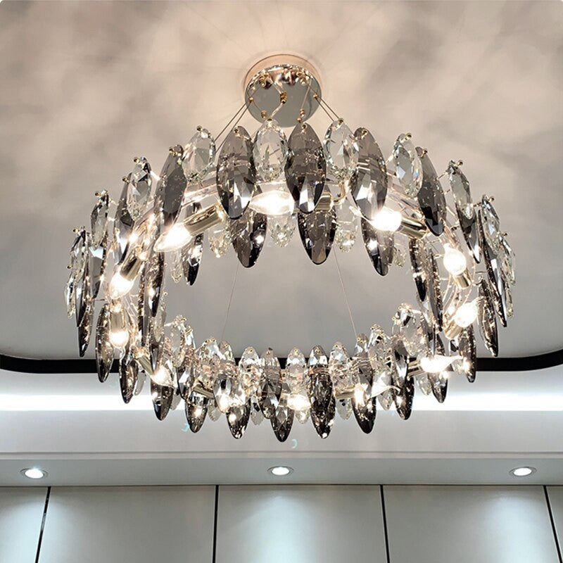 Ash Crystal Ceiling Chandelier- Modern LED Crystal Chandelier- Iraklis