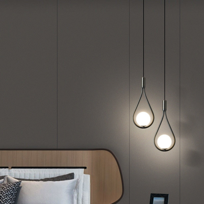 Milk Glass Ball Pendant Light- Nsia - Louve Lights