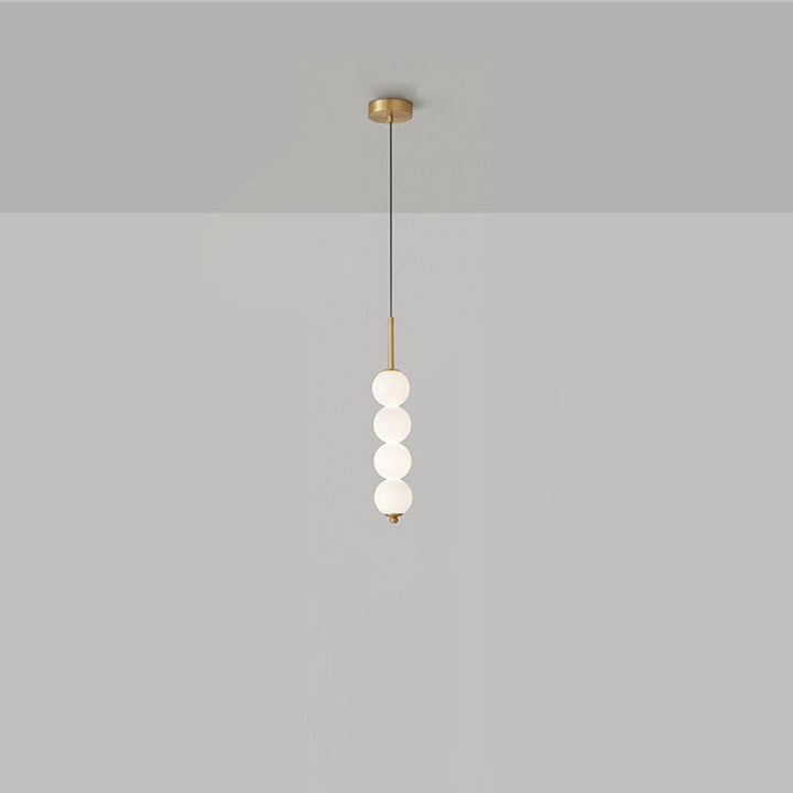 Round Glass Vertical Hanging Light- Bedroom Light Fixture- Nora