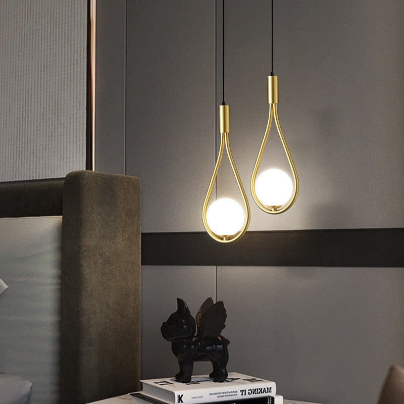 Milk Glass Ball Pendant Light- Nsia - Louve Lights