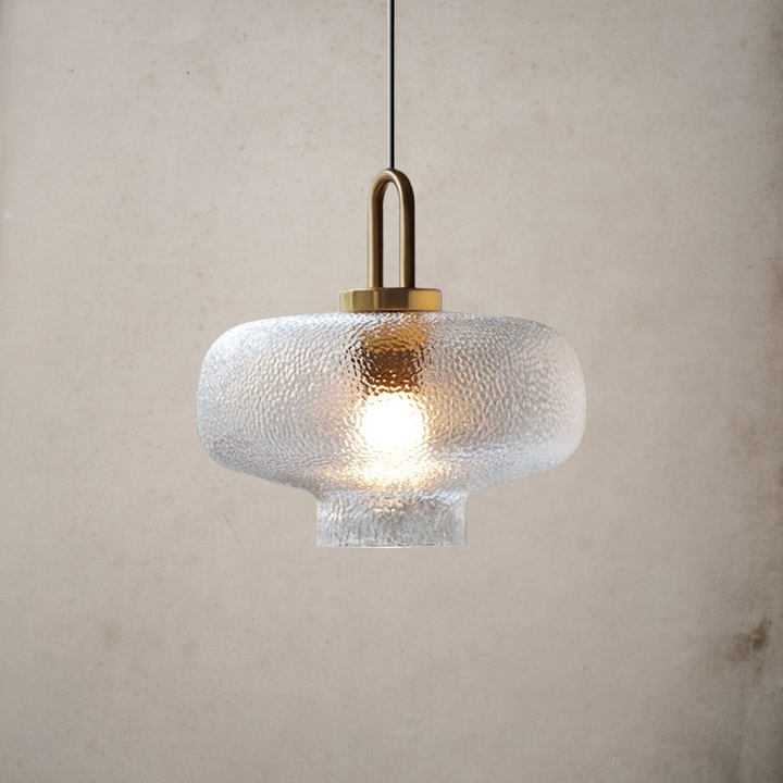 Modern Patterned Glass Pendant Light For Kitchens & Diners- Raleigh - Louve Lights