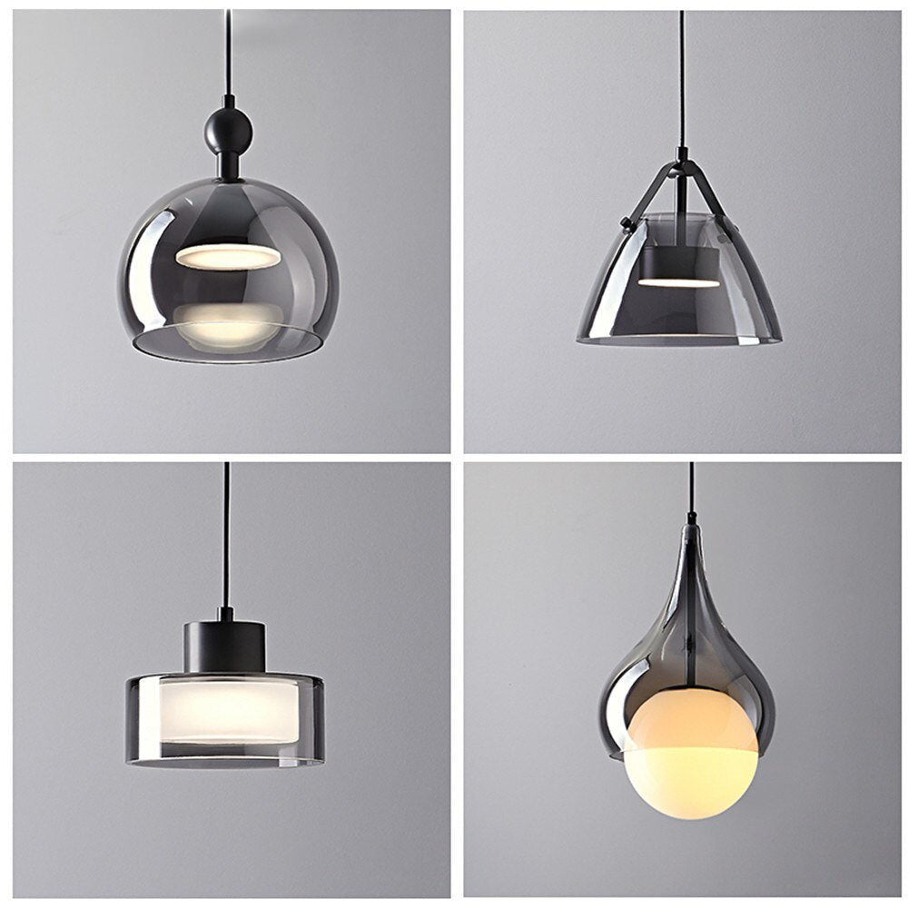 Lustre Glass Pendant Light- Modern Hanging Light- Selini - Louve Lights