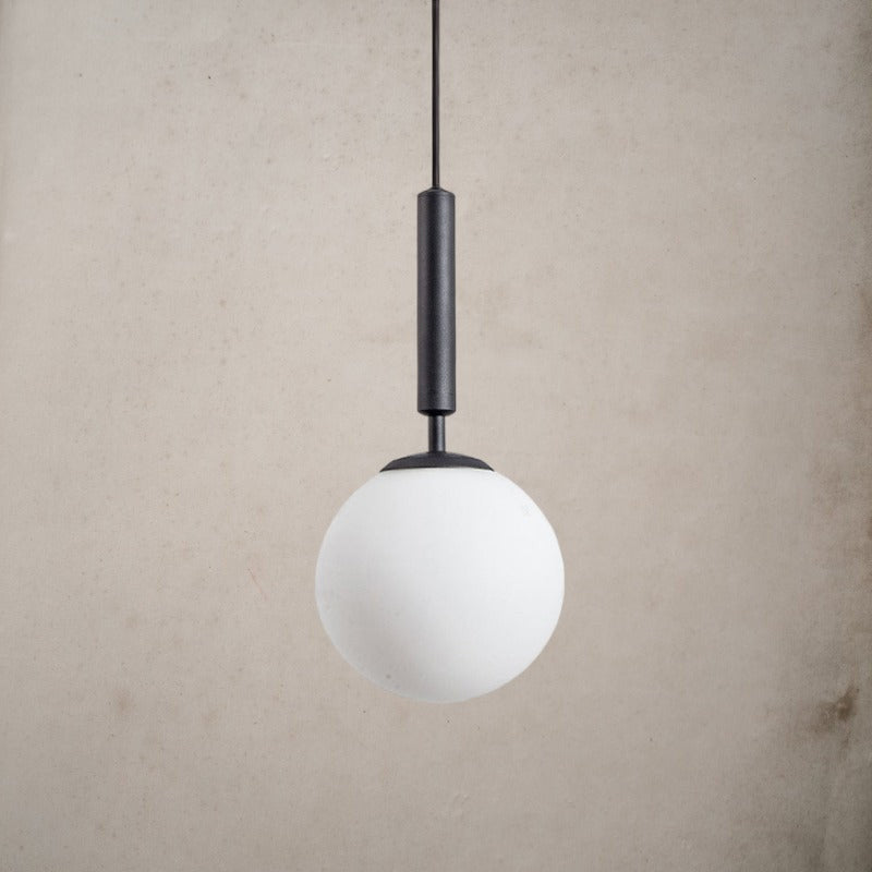 Glass Globe Pendant Light - Milky Glass Pendant Light - Ogn - Louve Lights